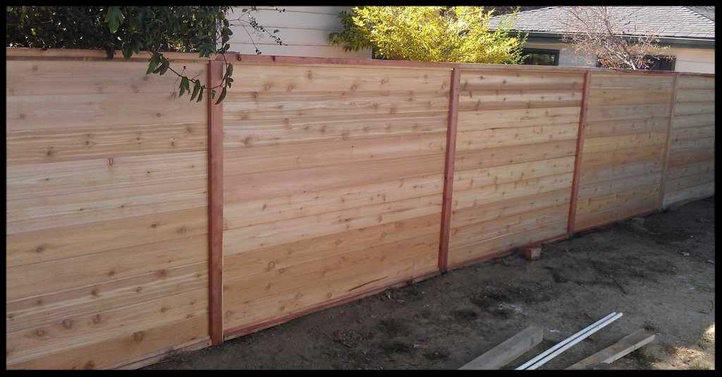 Horizontal wood fence